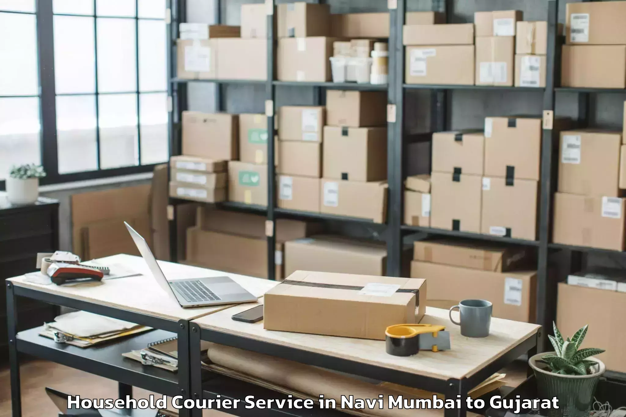 Navi Mumbai to Kundla Household Courier